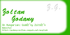 zoltan godany business card